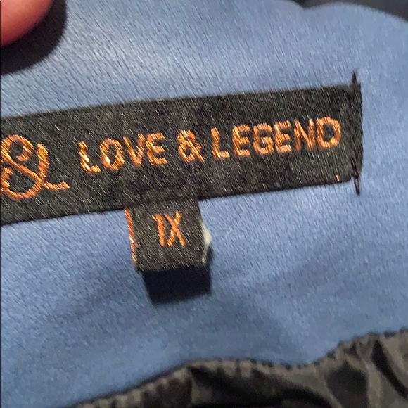 Blue polyurethane bomber jacket. - Picture 3 of 3